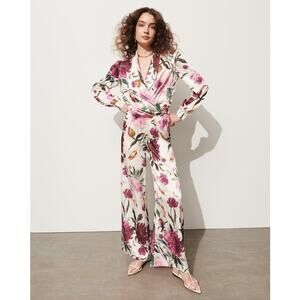 Figue Jackie Top XXS and Devon Floral Wide Leg Pant XS in Ethereal Bloom Chalk